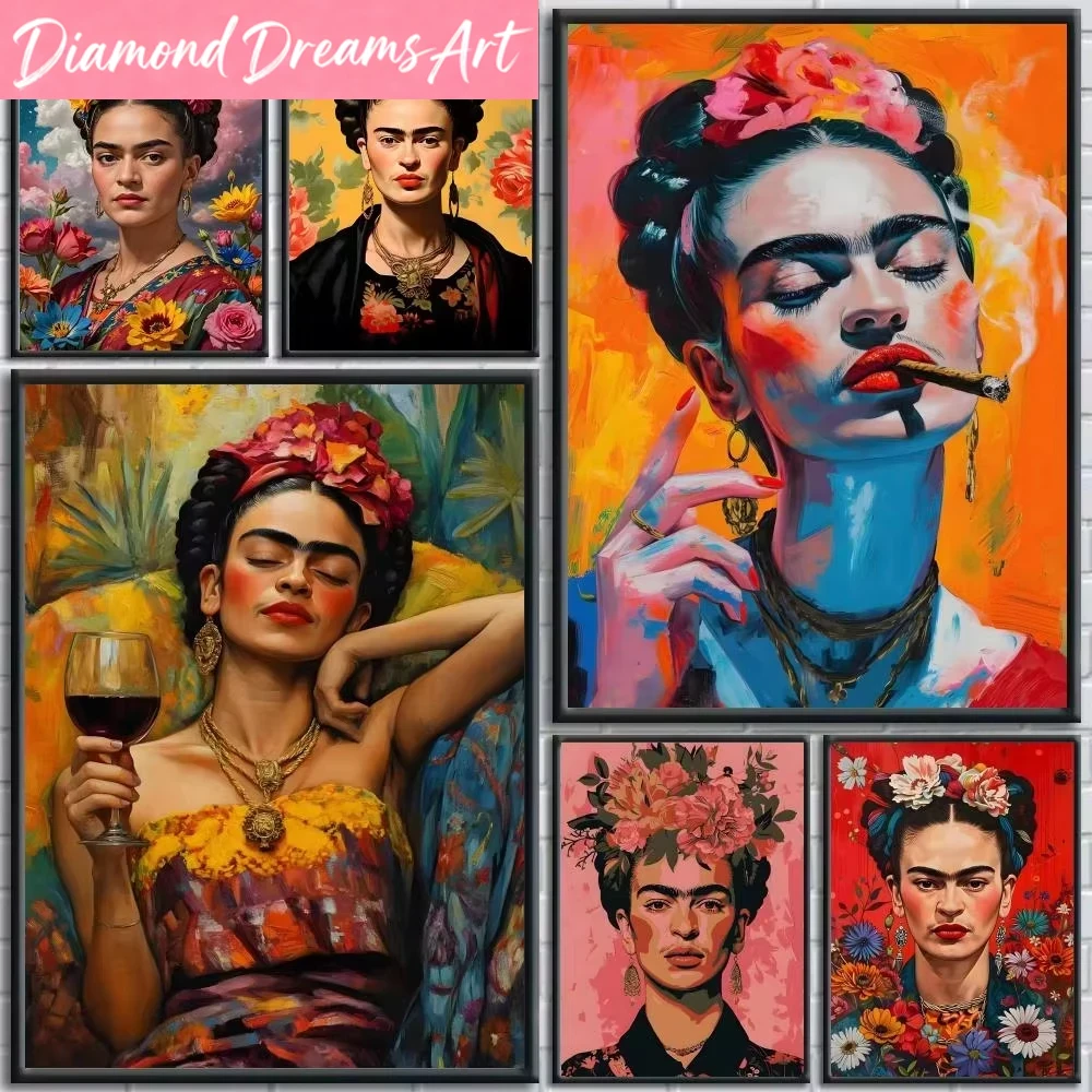 Resin Art Wallpaper - Frameless,Frida Kahlo Style Anime Diamond Painting