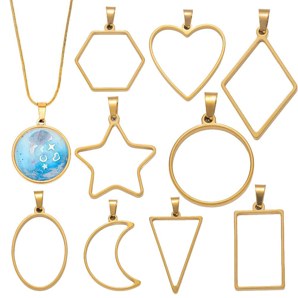 Resin Art Kit With Molds - 5pcs Stainless Steel Open Back Resin