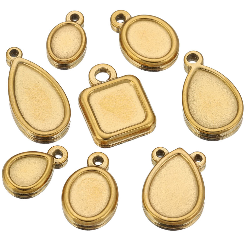 Resin Art Supplies - 5pcs Stainless Steel Square Drop Round