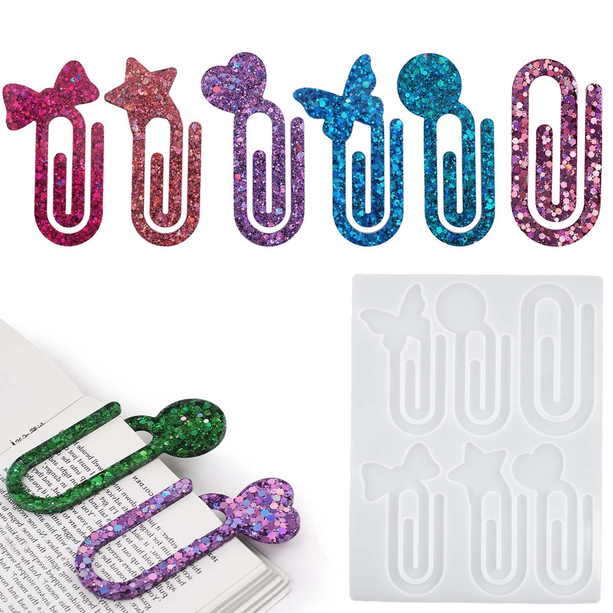 Resin Art Kit With Molds - Crystal Epoxy Resin Mold DIY Paperclip