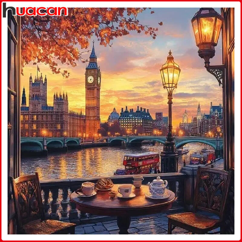 Resin Art Wallpaper - Huacan City Autumn Landscape Diamond Canvas