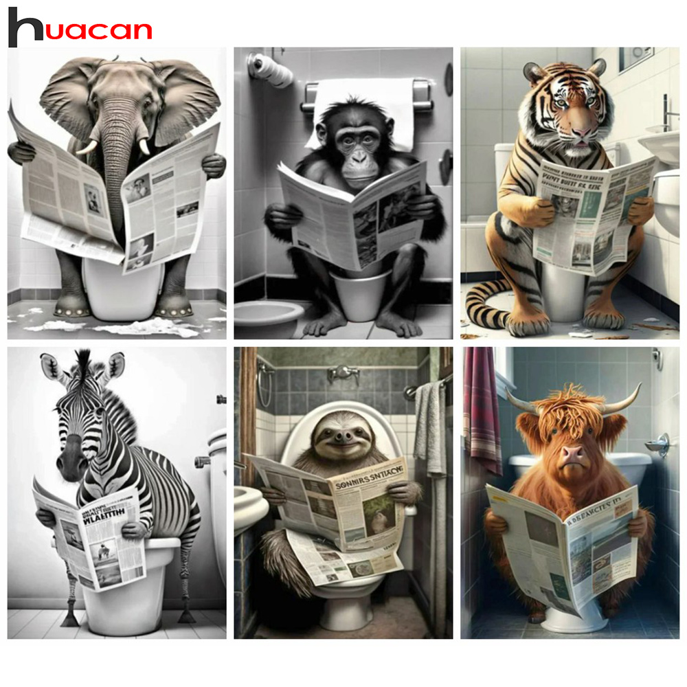 Resin Art Wallpaper - Huacan 5D DIY Diamond Painting Monkey
