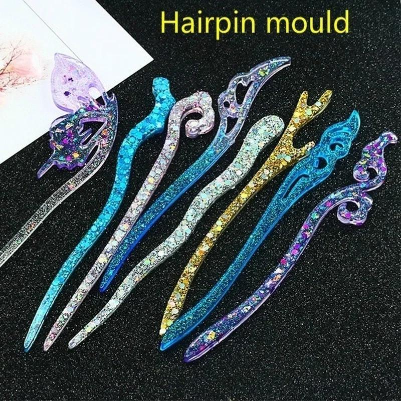 Resin Art Supplies - New Transparent Hairpin Silicone Special Mould