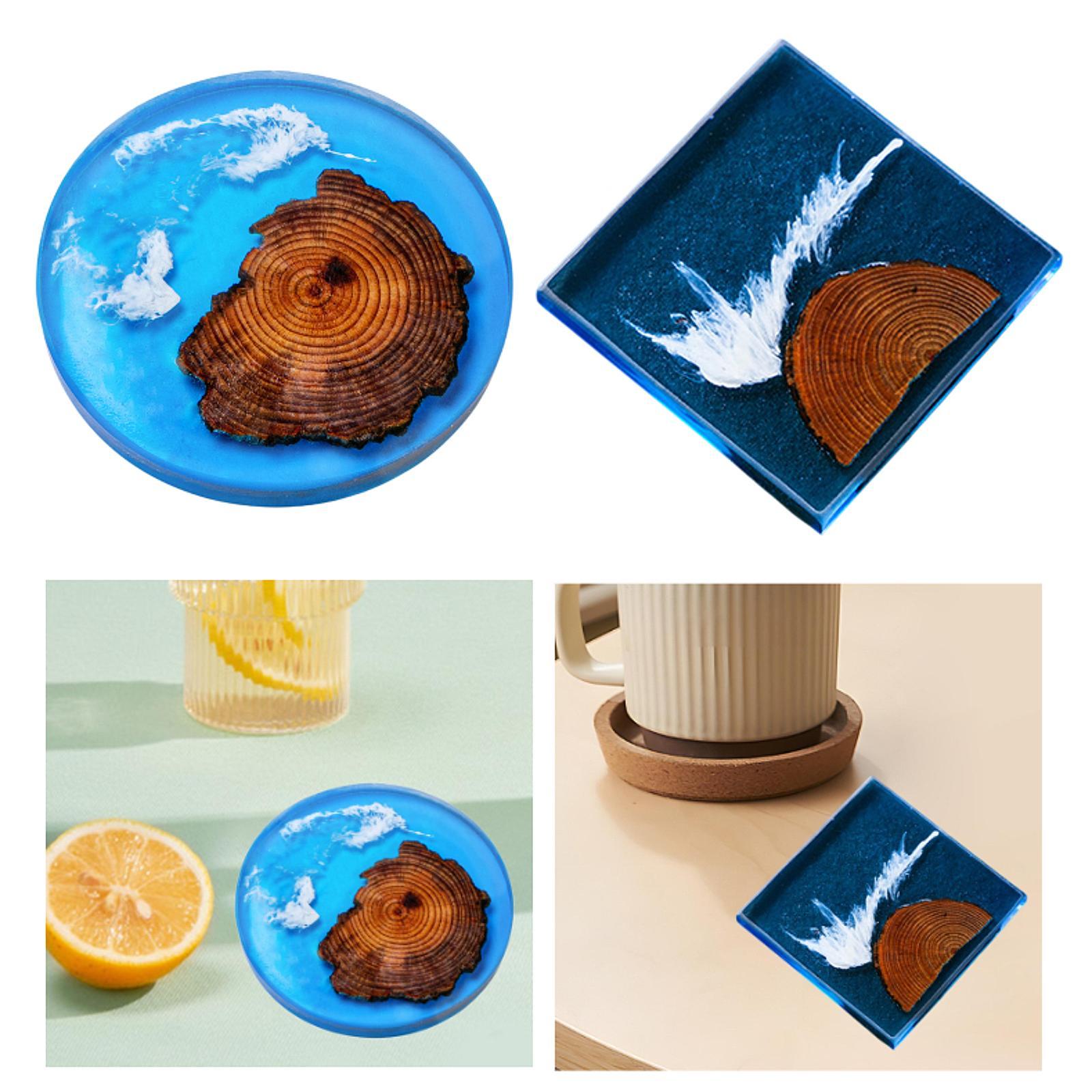 Resin Art And Wood - 6pcs Epoxy Coasters Wooden Coasters Set
