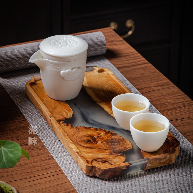 Japanese Zen Style Thuja Wood  - đánh giá và giá Resin Art Wooden Tray