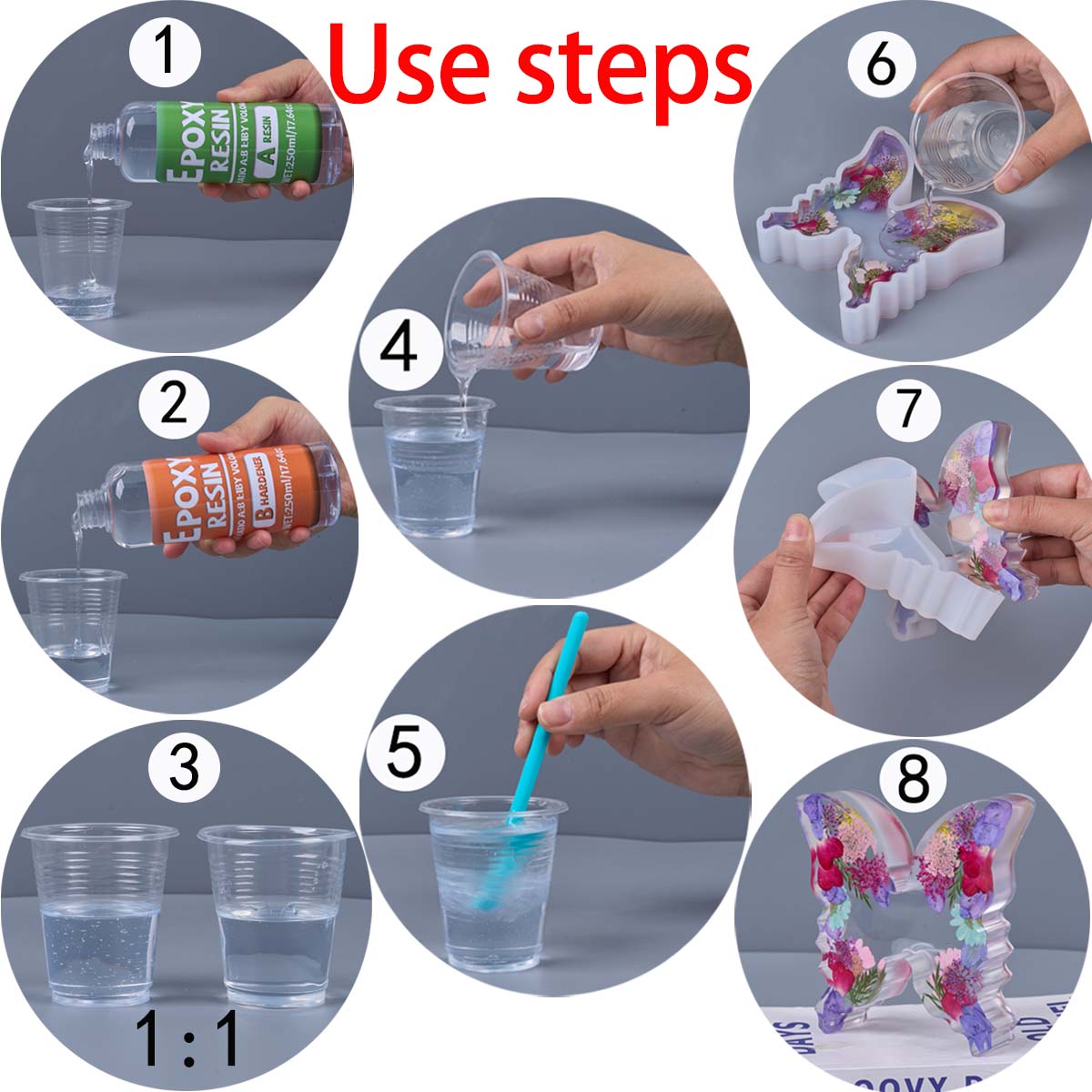 1:1 Ratio Epoxy Resin Kit Anti - đánh giá và giá Resin Art Kit With Molds