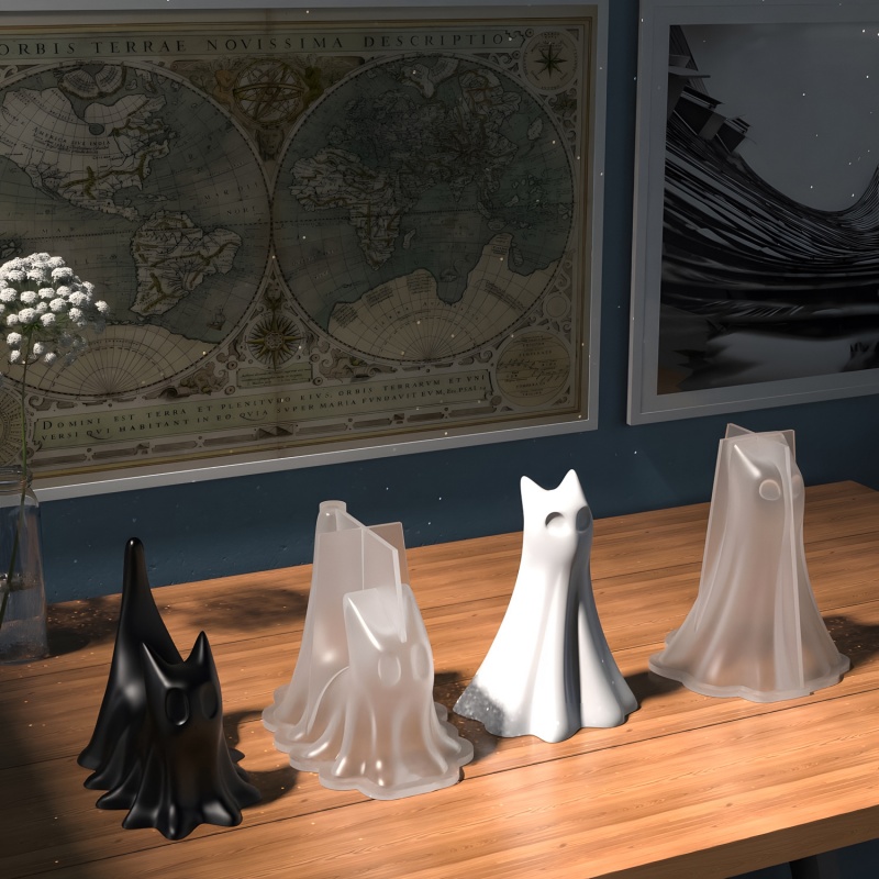 Ghost Cat Halloween Desktop Or - đánh giá và giá Resin Art Uv