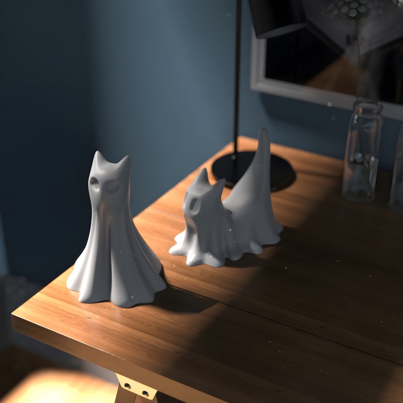 Ghost Cat Halloween Desktop Or - đánh giá và giá Resin Art Uv
