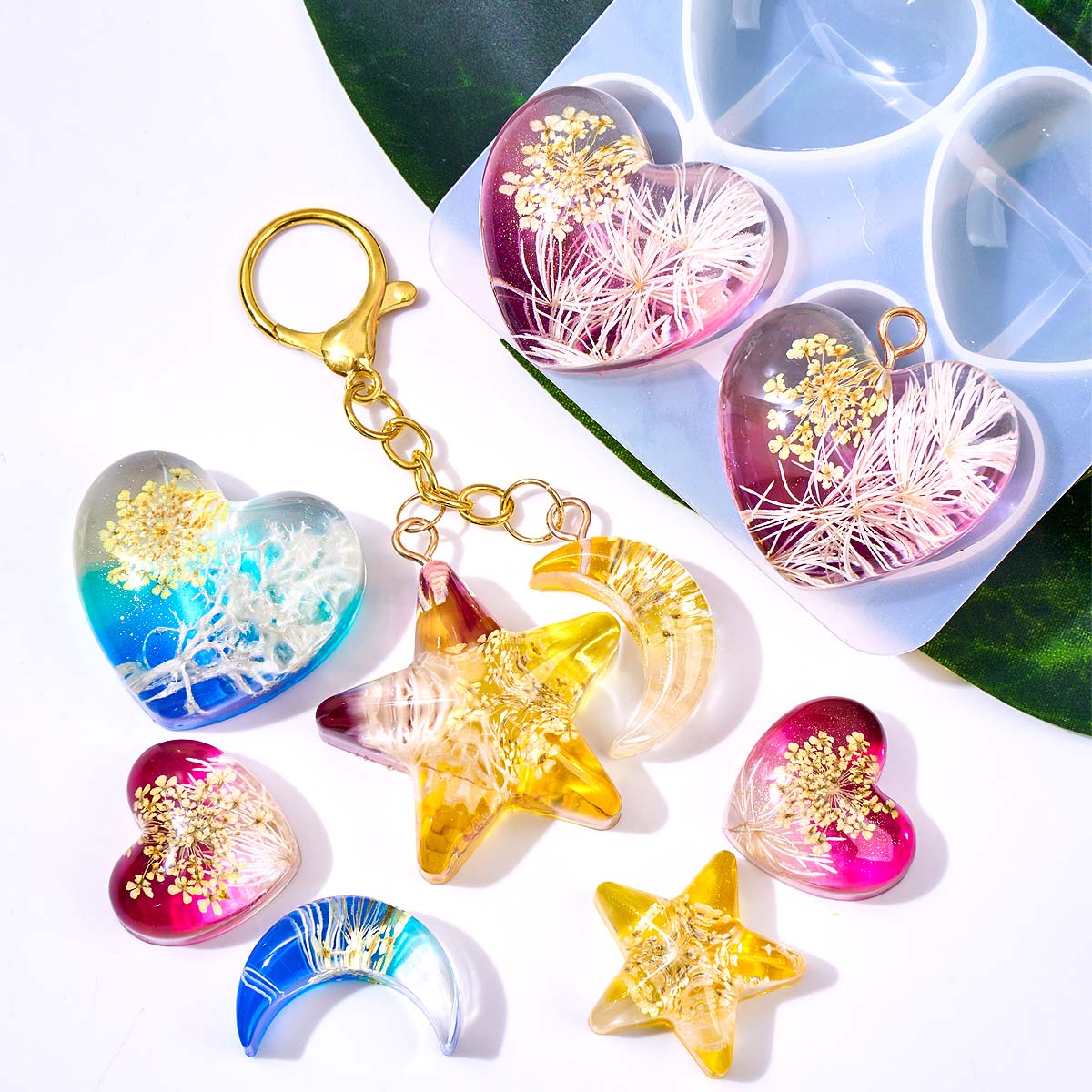 Heart Star Moon Pendant Silico - đánh giá và giá Resin Art Liquid