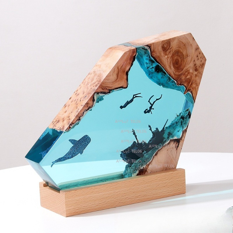 Wood Resin Night Light Ocean A - đánh giá và giá Resin Art And Wood
