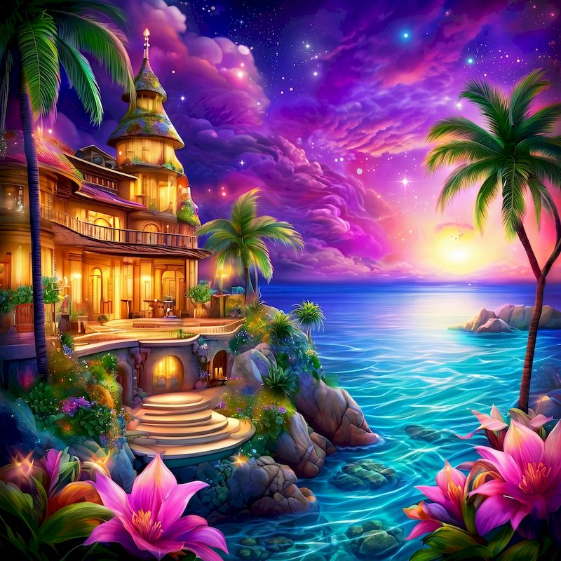 GATYZTORY Seaside Diamond Pain - đánh giá và giá Resin Art Wallpaper