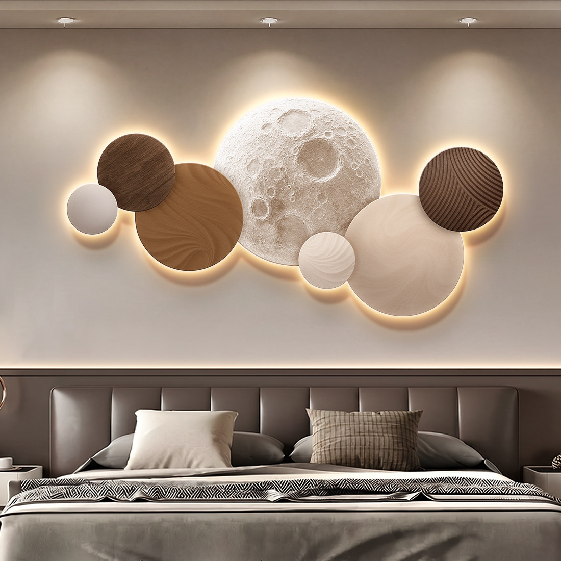 Moon Bedroom Decor Modern Luxu - đánh giá và giá Resin Art On Wood