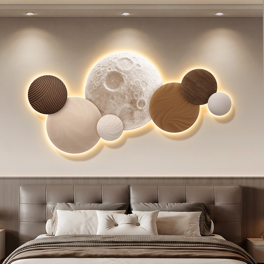 Moon Bedroom Decor Modern Luxu - đánh giá và giá Resin Art On Wood