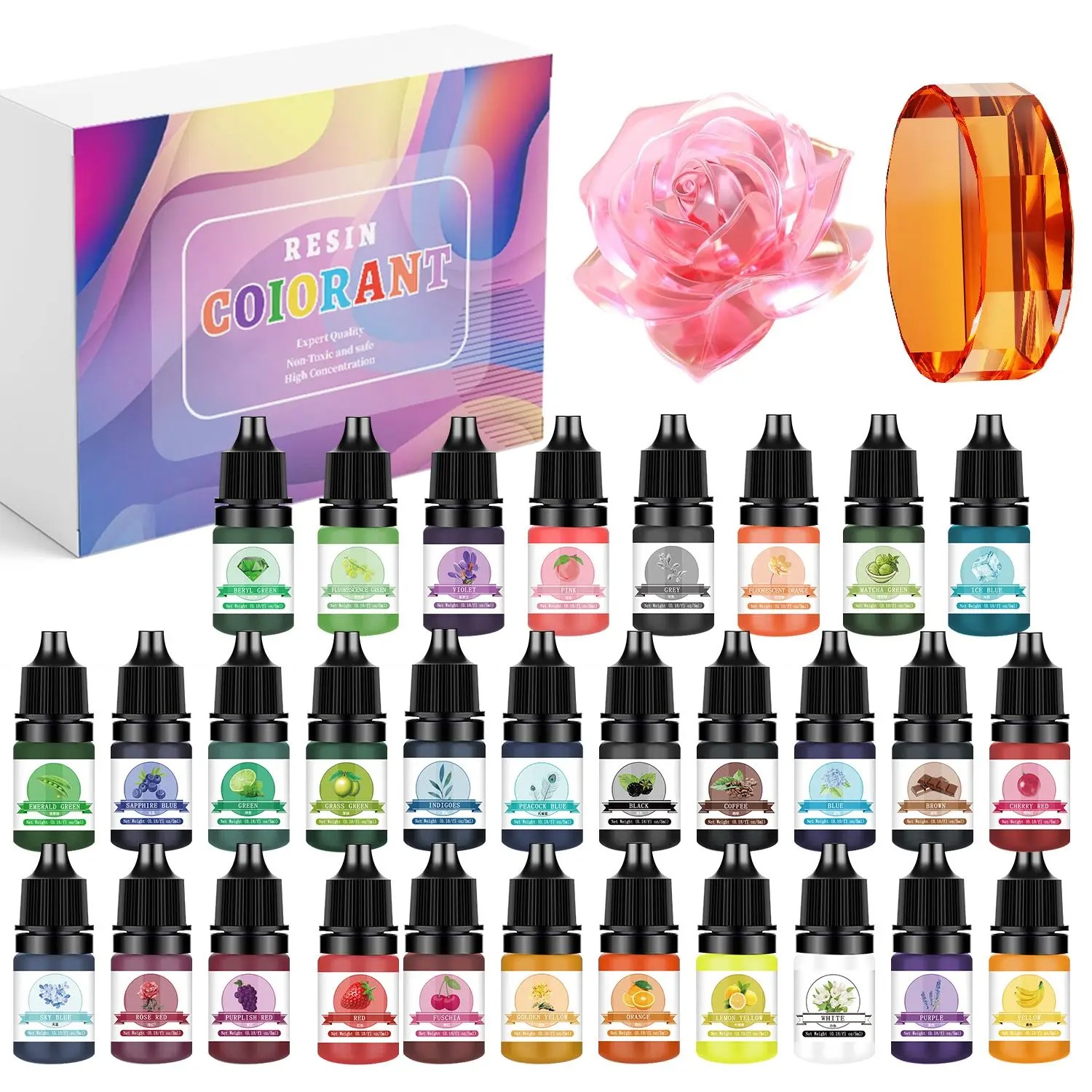 30Colors 5ml Epoxy Resin Pigme - đánh giá và giá Resin Art Liquid