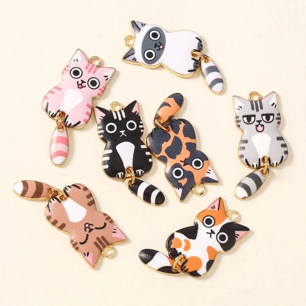 10Pcs 16×39mm Cute Cartoon Cat - đánh giá và giá Resin Art Supplies