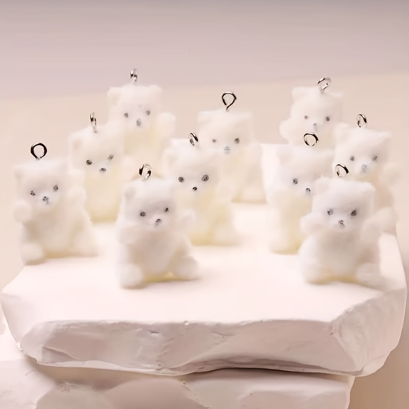 6Pcs Polar Bear Resin Charms C - đánh giá và giá Resin Art Supplies