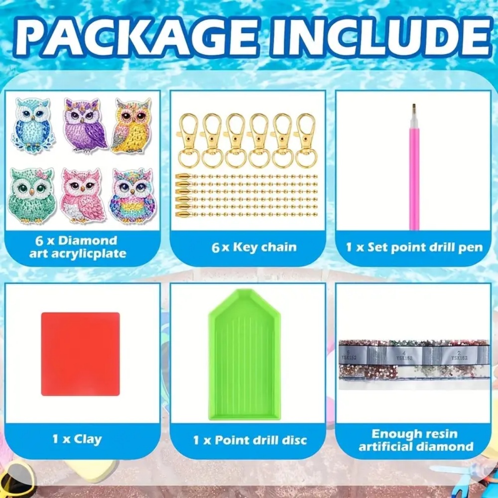 6-piece/set DIY Diamond Keycha - đánh giá và giá Resin Art Supplies