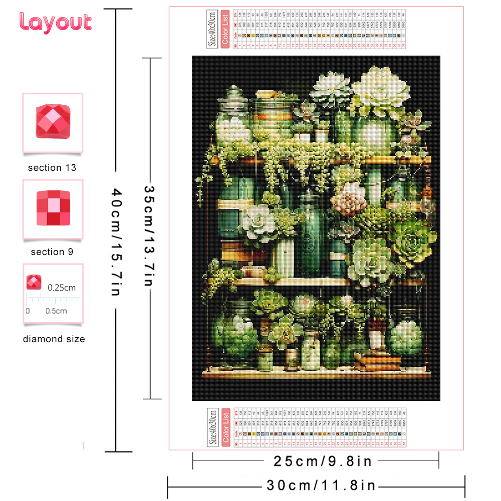 Huacan Diamond Painting Succul - đánh giá và giá Resin Art Wallpaper
