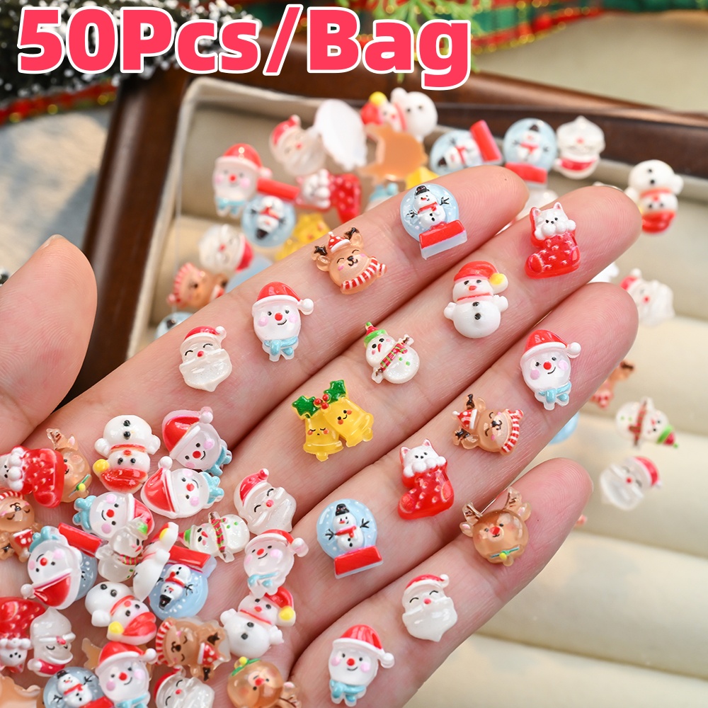 50Pcs 3D Christmas Snowman Elk - đánh giá và giá Xmas Resin Art