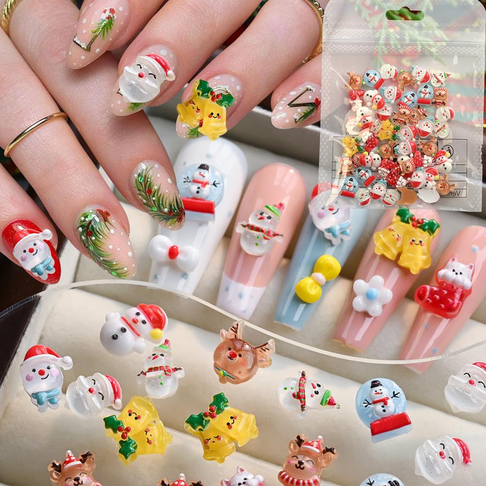 50Pcs 3D Christmas Snowman Elk - đánh giá và giá Xmas Resin Art