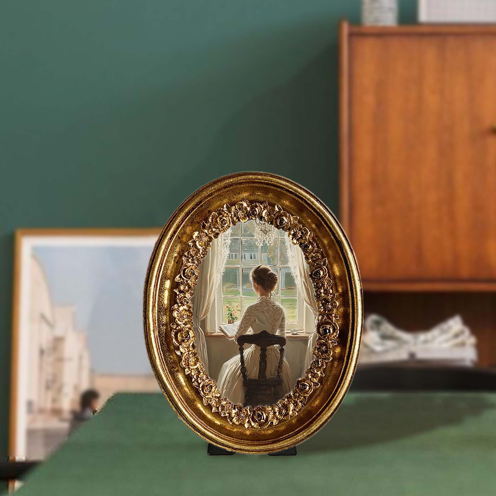 Vintage Oval Photo Frame 5.8x7 - đánh giá và giá Resin Art Gallery