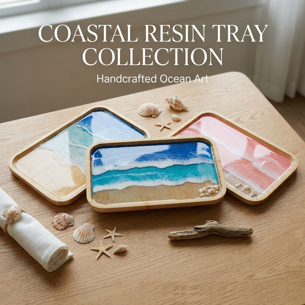 Epoxy Resin Ocean Art Decorati - đánh giá và giá Resin Art Wooden Tray