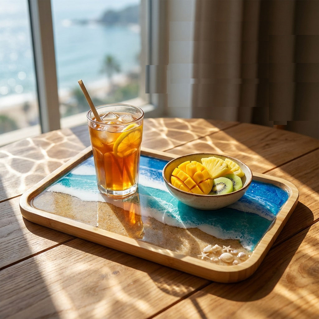 Epoxy Resin Ocean Art Decorati - đánh giá và giá Resin Art Wooden Tray