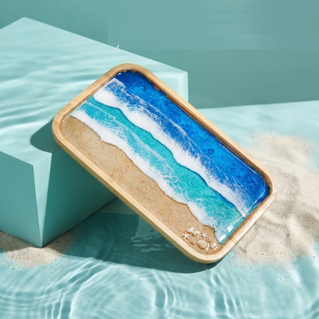 Epoxy Resin Ocean Art Decorati - đánh giá và giá Resin Art Wooden Tray
