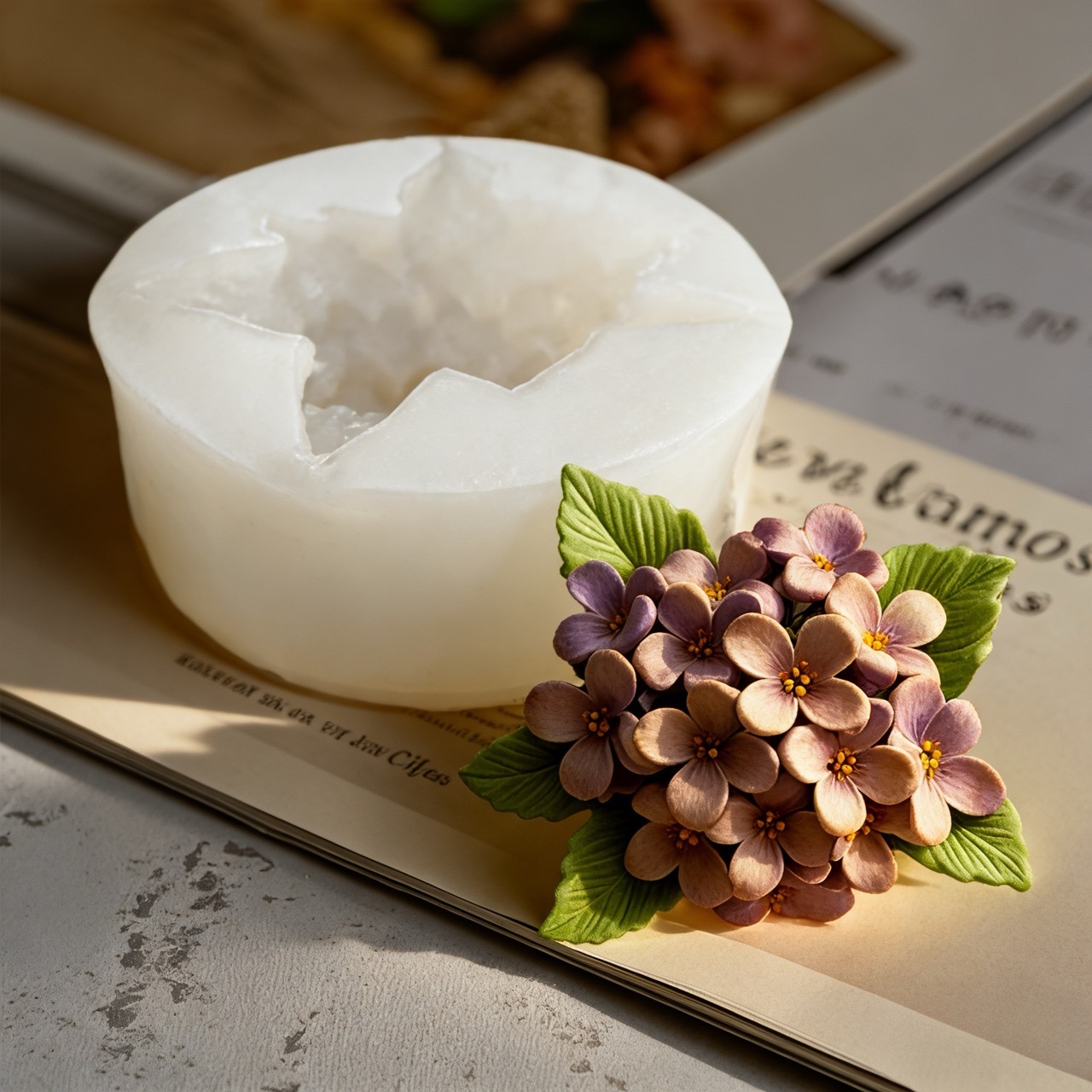 2-Piece 3D Rose and Lilac Sili - đánh giá và giá Resin Art Wedding Gift
