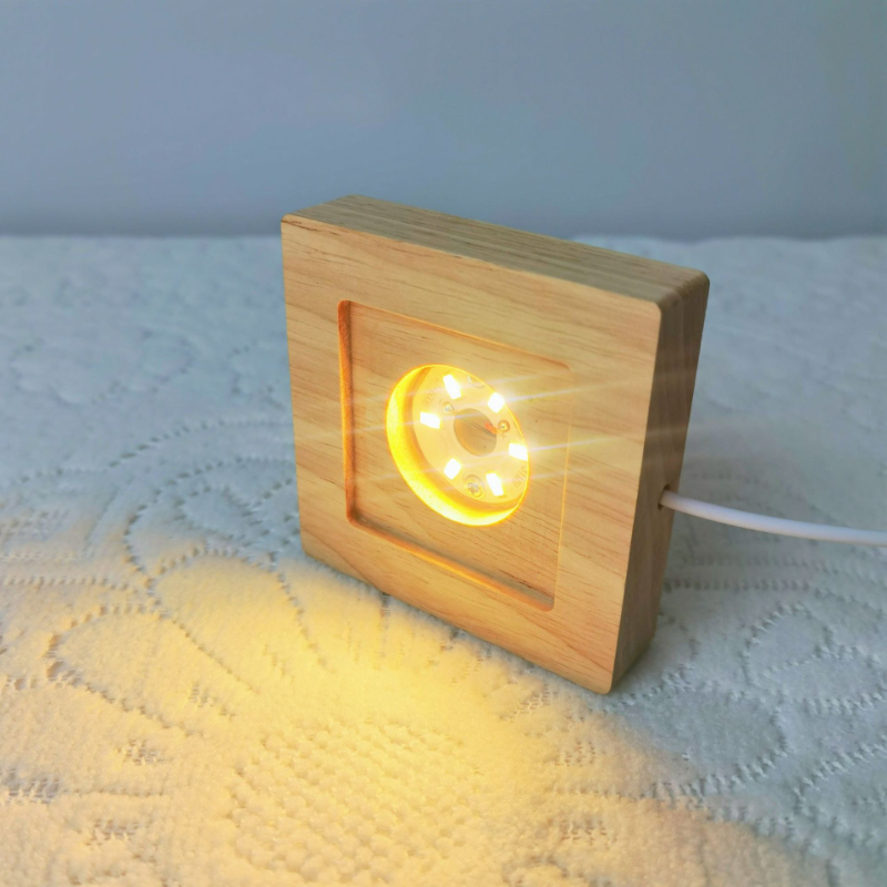 Square LED Lights Display Base - đánh giá và giá Resin Art Wooden Tray
