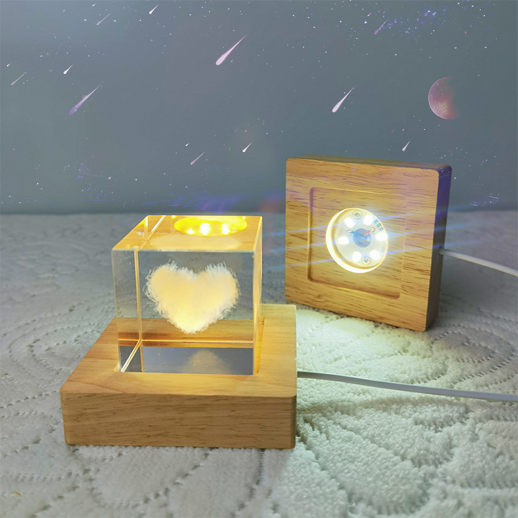 Square LED Lights Display Base - đánh giá và giá Resin Art Wooden Tray